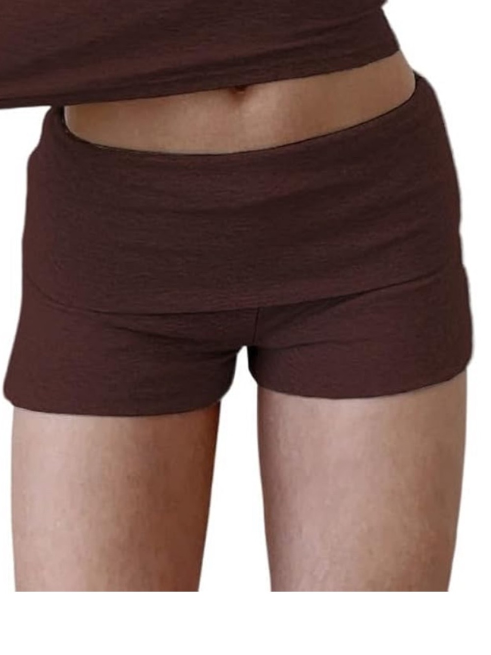 Women’s Yoga Fold-Over Shorts - Brown (NEW WITHOUT TAGS)
